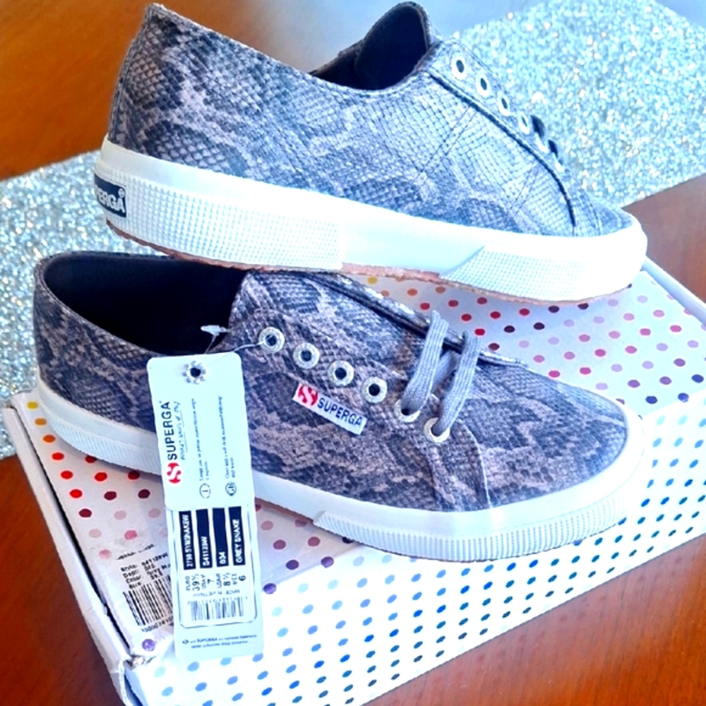 Superga Snake Print Sneakers 8.5